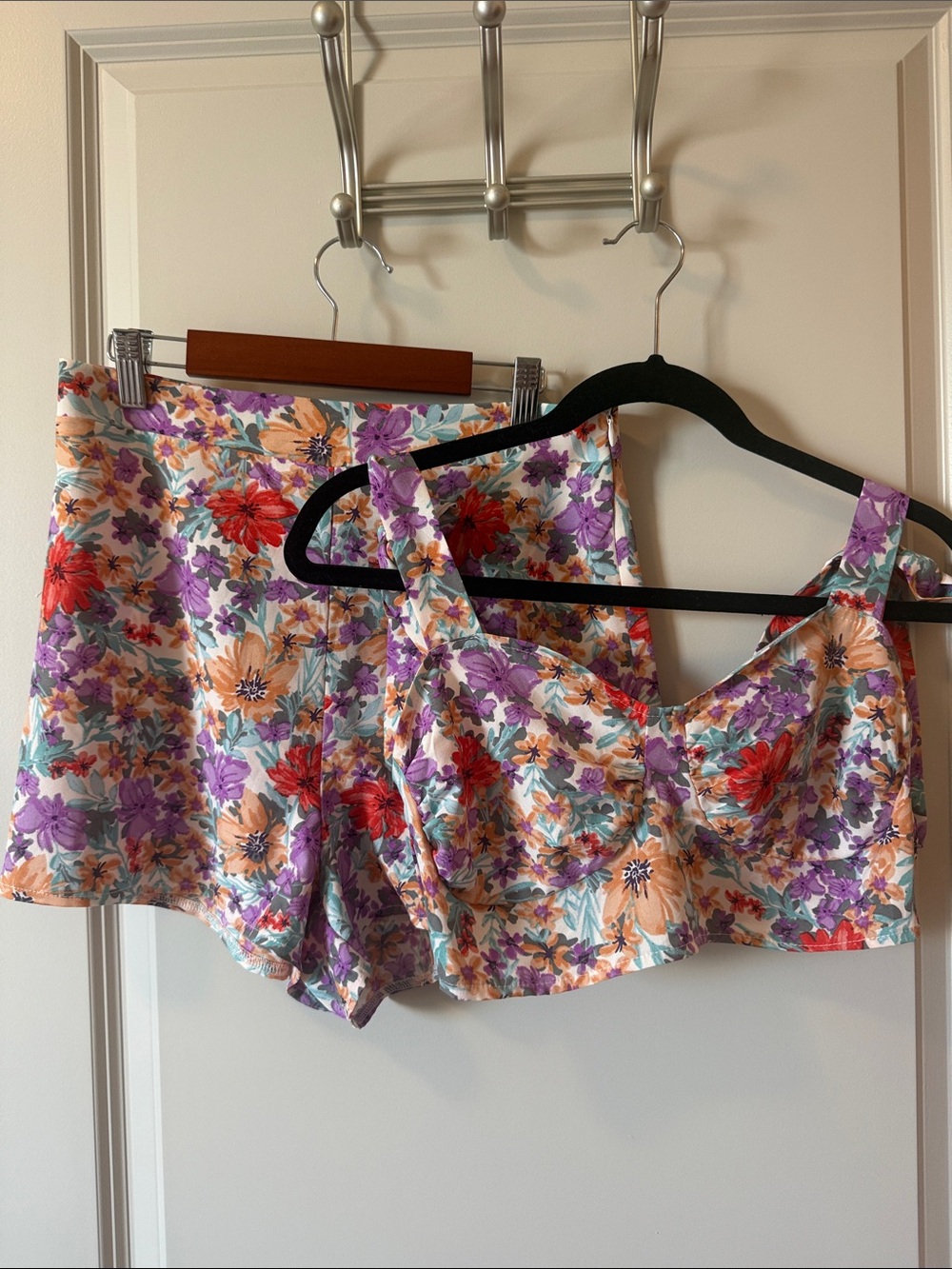 Floral Two Piece Summer Set: Shorts & Crop Top